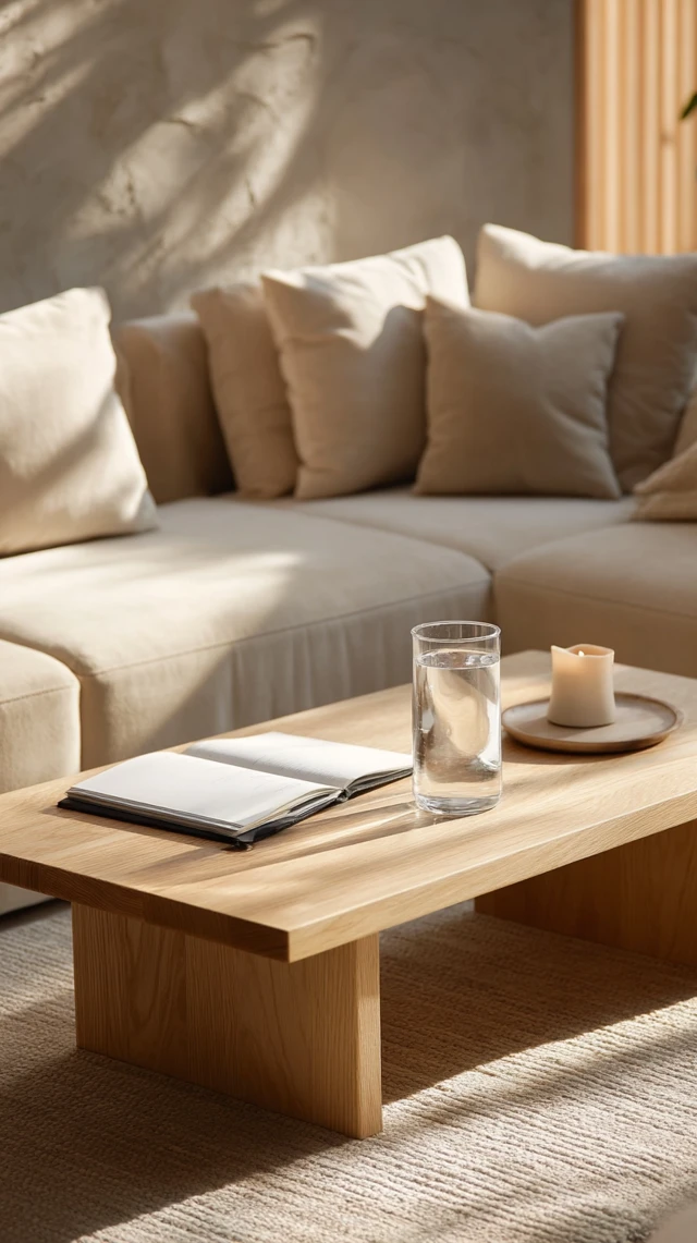 Minimalist Living Room: Serene Design and Cozy Ambiance