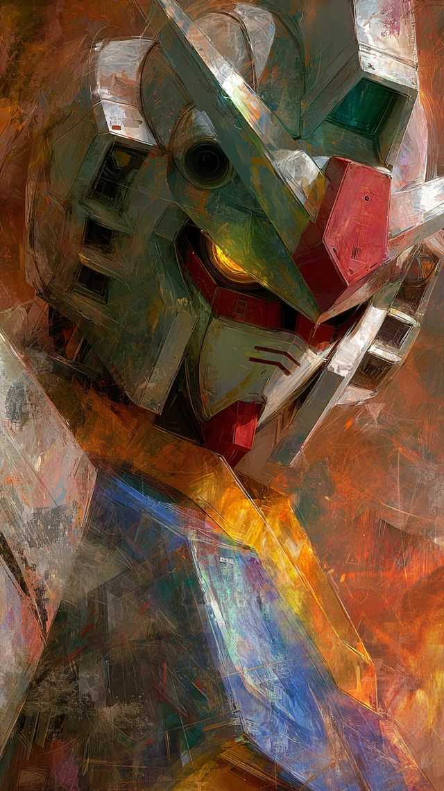 Abstract Gundam Art 1980s Comic Style 8K
