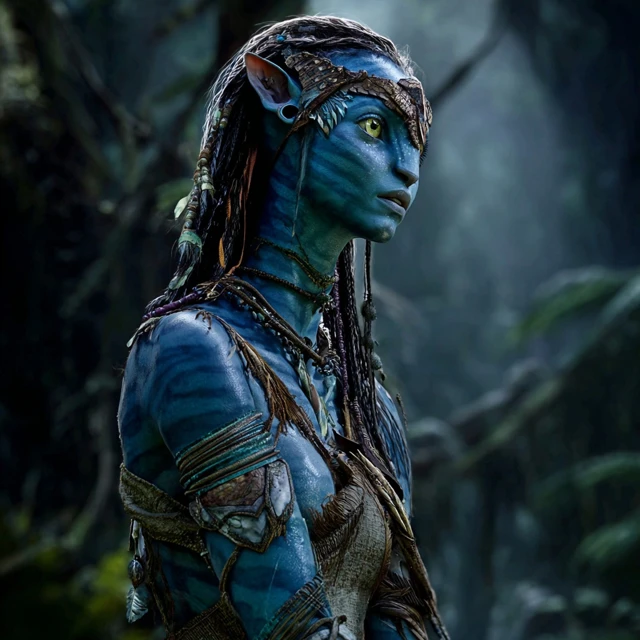 Neytiri Avatar Zoe Saldana in Pandora Jungle