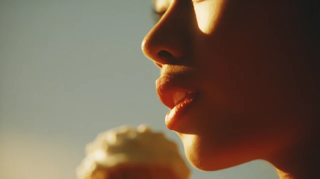 Asian Girl Eating Ice Cream Close Up Matthias Heiderich