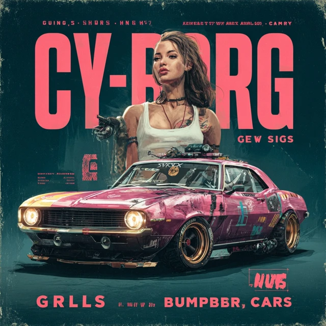 Cyberpunk Girls Guns and Bumper Cars TV Show Concept Art