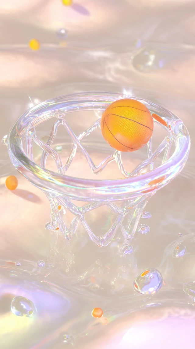 Dreamy 3D Basketball Hoop Kawaii Aesthetic