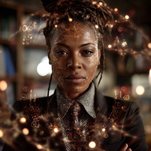 Black Woman in Business Magical Portrait 4K