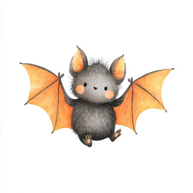 Cute Halloween Bat Illustration