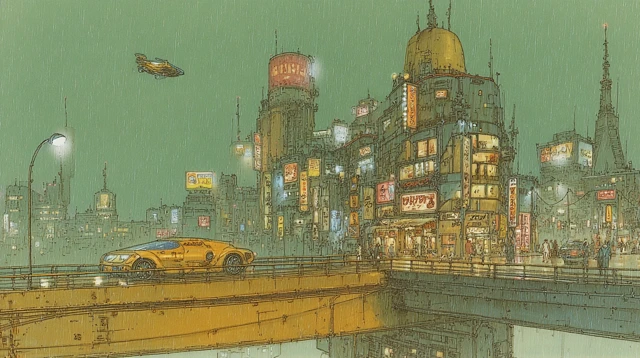 Cyberpunk Tokyo Cityscape Neon Lights Futuristic