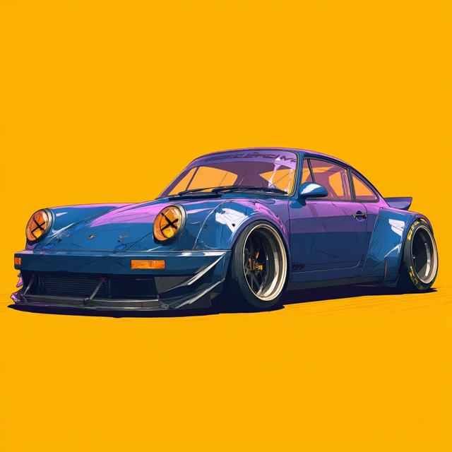 Porsche 911 1960 Widebody Vector Art