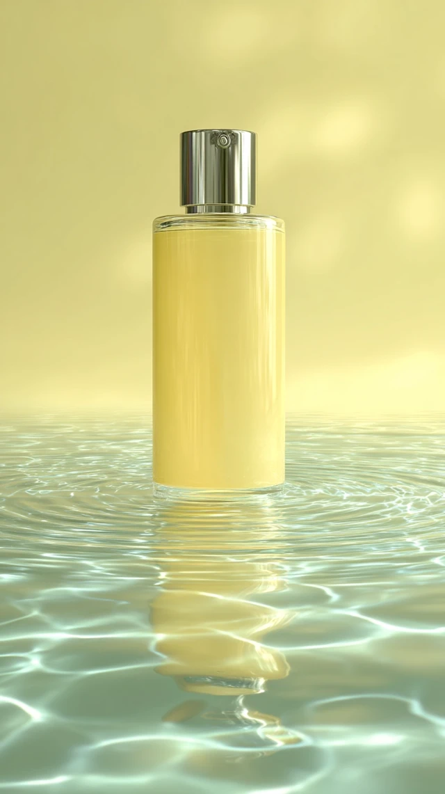 Perfume Essence Bottle with Water Ripple Reflections