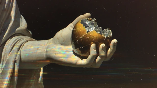Broken Venus de Milo Arm Holding Apple