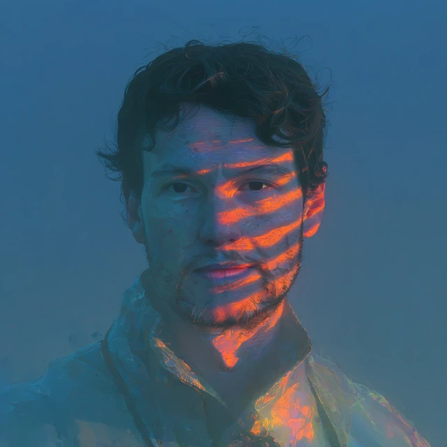 Portrait Illustration of a Man at Golden Hour