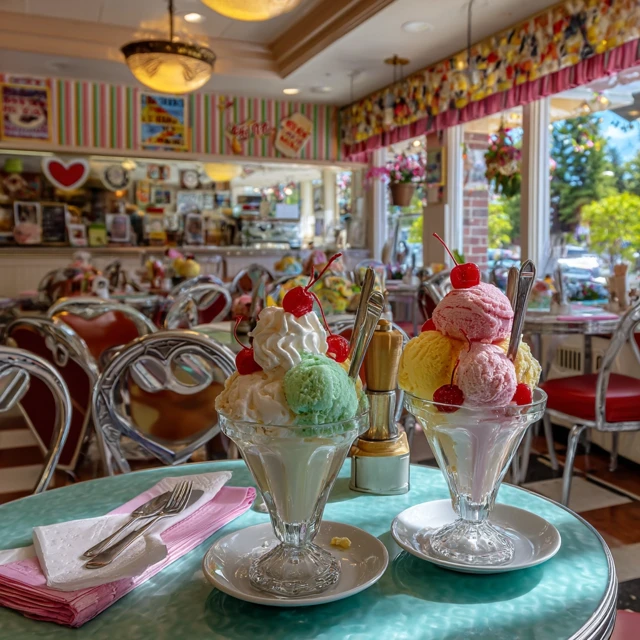 1950s Ice Cream Parlor Sundae Delight