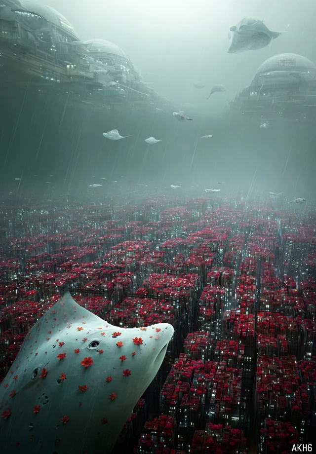 Alien City Fractal Art Underwater