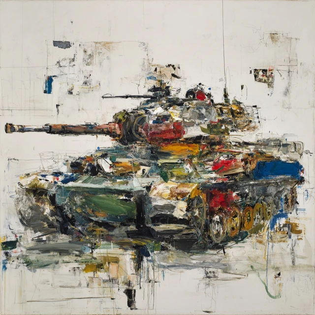 WWII German Tank by Joan Mitchell Painting