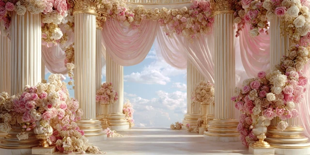 Heavenly Memorial Background Roses Pink White