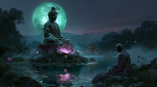 Buddha Landscape Tranquil Digital Painting