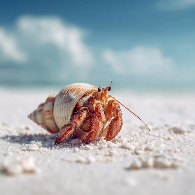 Hermit Crab Photography on a Sandy Beach