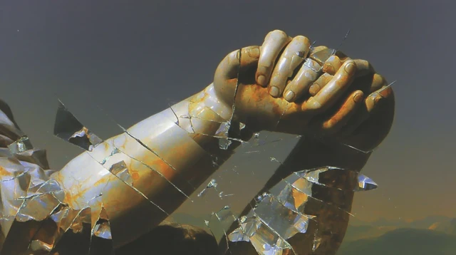 Broken Venus de Milo Arm Holding Apple