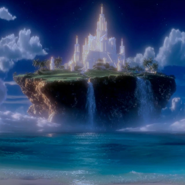 Floating Island Temple Fantasy Art