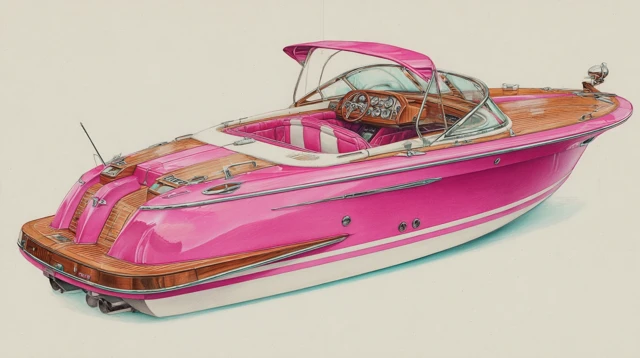Luxury Pink Speedboat Drawing High Resolution