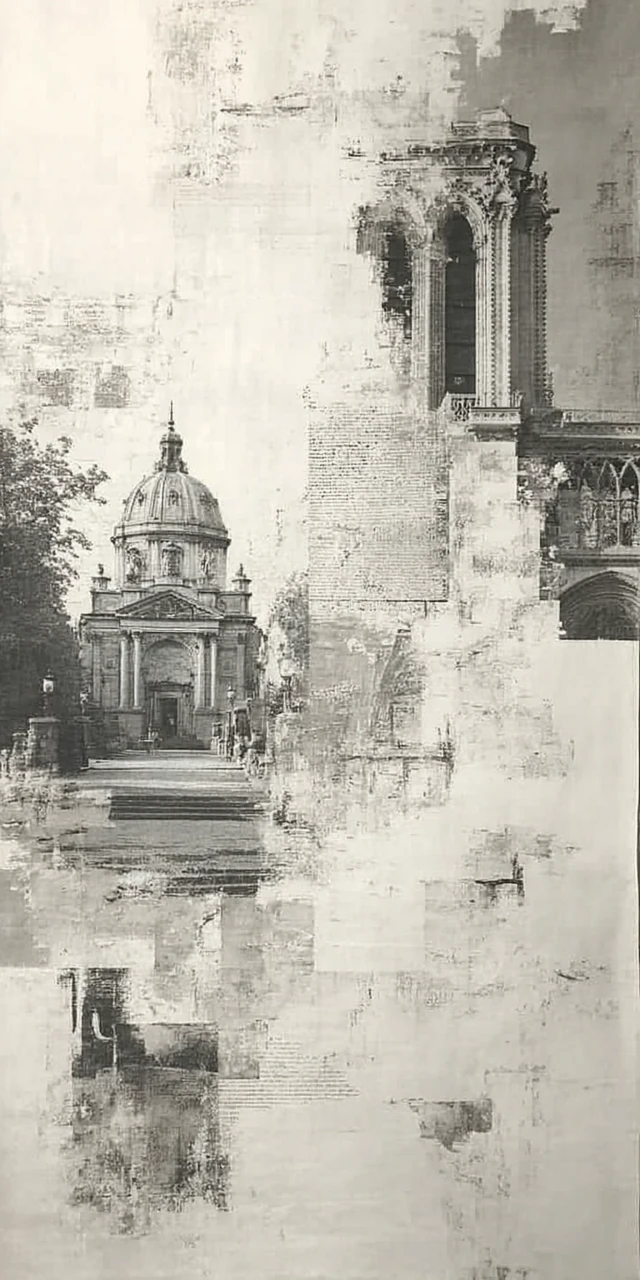 Victorian Architecture Etching Print