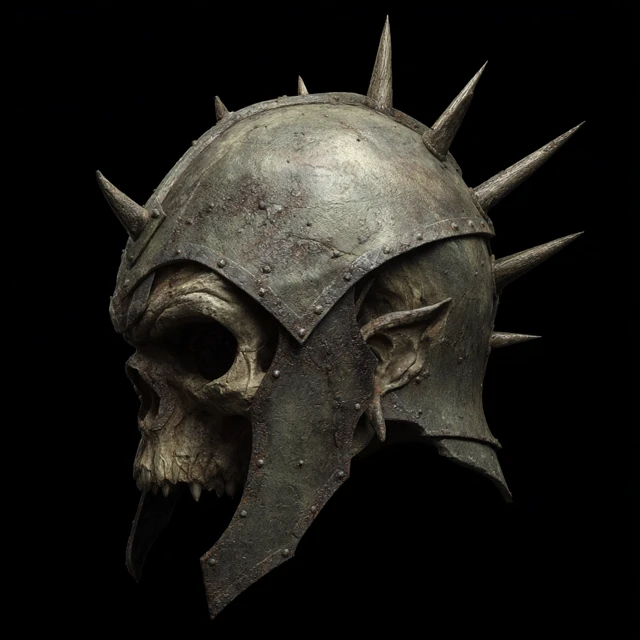 Orcish Helmet with Spikes Fantasy Armor