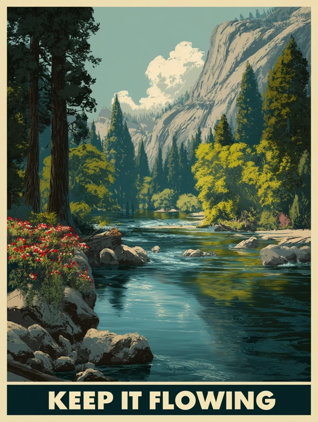 Peaceful River Landscape Keep It Flowing