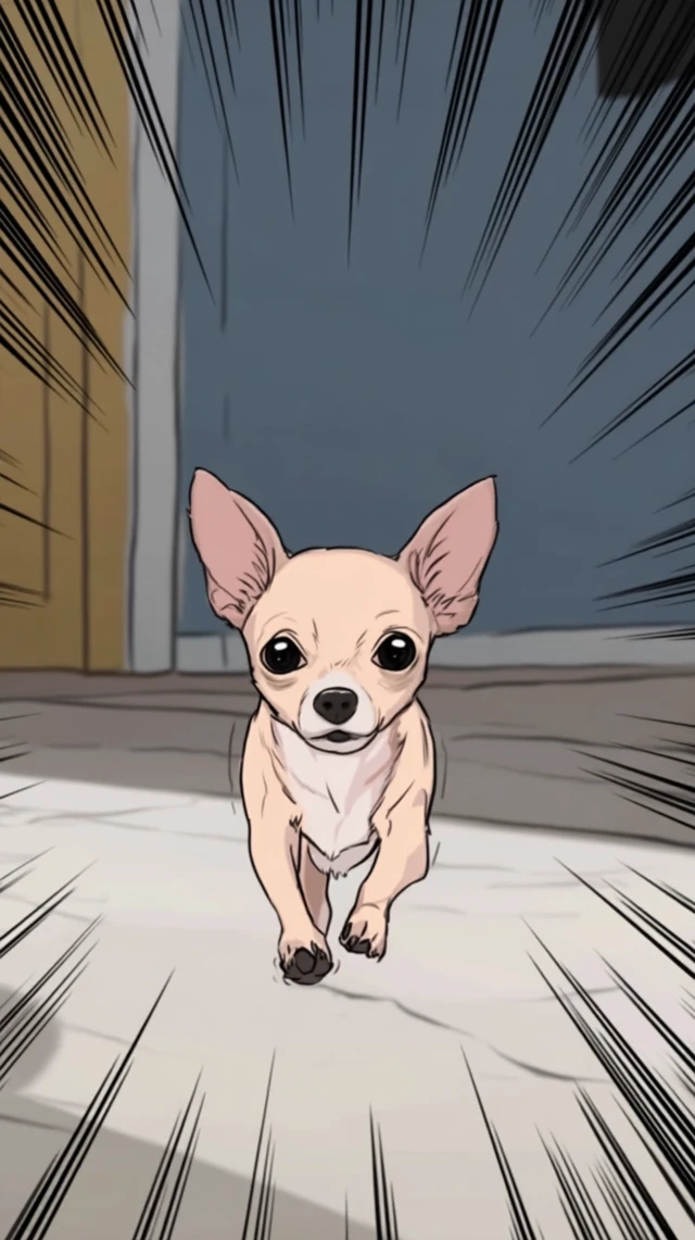 Zooming Zesty Chihuahua Anime Style