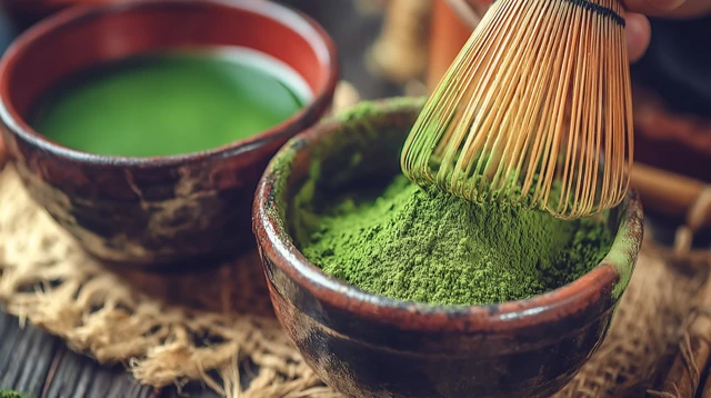 Matcha Tea Preparation Illustration