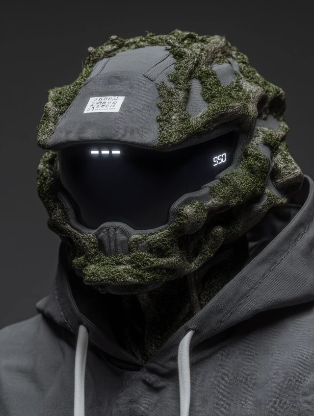 Futuristic Bio Helmet Alien Tech Fusion Portrait