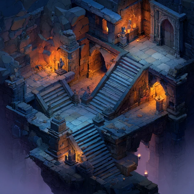 Isometric Dungeon 3D Stylized Art