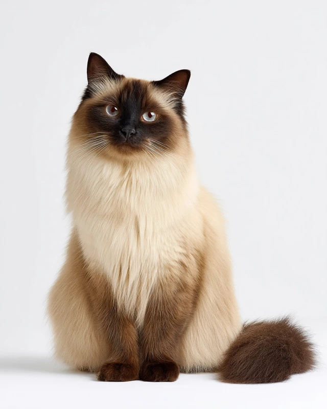 Himalayan Cat Portrait in Chocolate Color Point