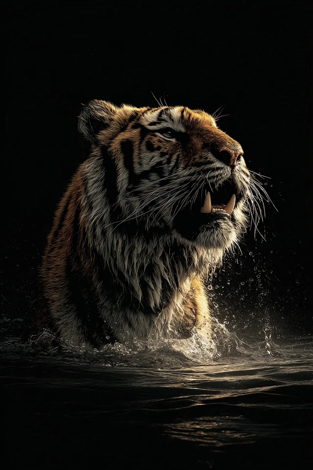 Tiger Leaping From Water Photography Wildlife