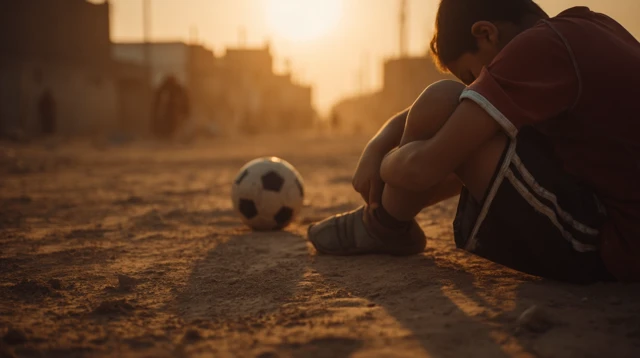 Iraqi Boy Injured Football Emotional Scene
