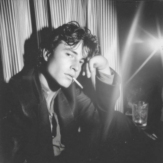 Gritty Black and White Film Photo of a Young Man