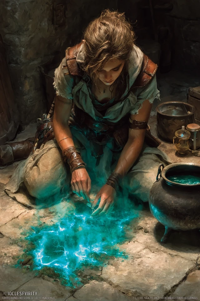 Fantasy Alchemist Portrait DnD Art Illustration