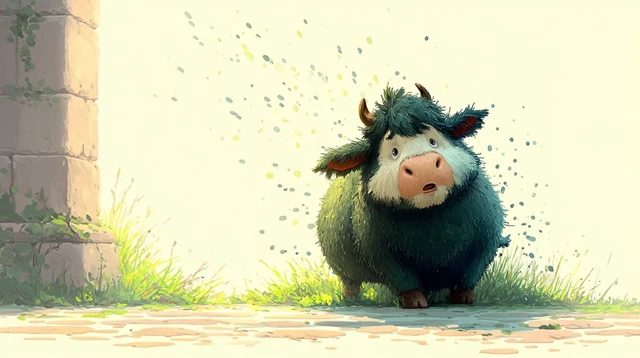 Shocked Cow Cartoon Illustration