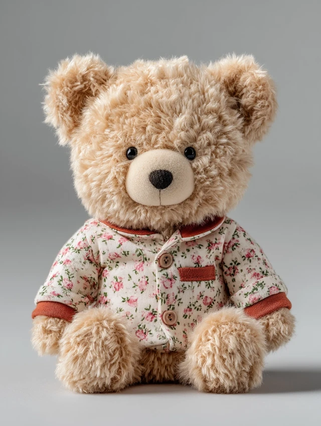 Cute Teddy Bear in Pajamas Product Photography