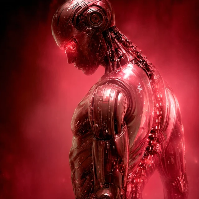 Evil Robot Terrorizes City Cyberpunk Art