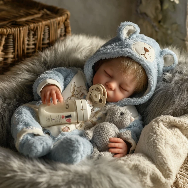 Reborn Baby Doll Sleeping in Cozy Nursery Sunlight