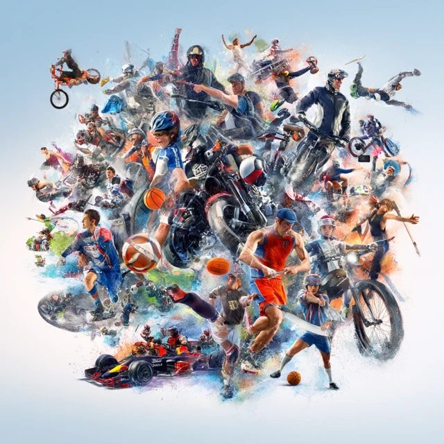 Sports Action Image Motorbike Soccer Tennis Rugby Formula 1