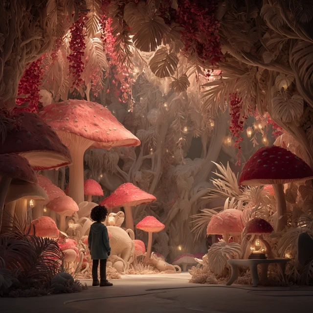 Enchanted Forest Elves Flamingo Wonderland Exploration