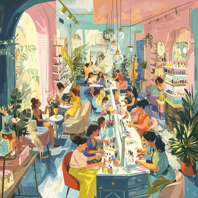 Bustling Nail Salon Modern and Cozy