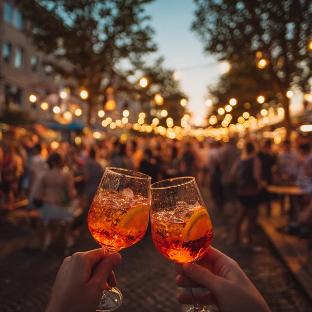 Aperol Spritz Cheers in Karlsruhe Germany Summer Scene