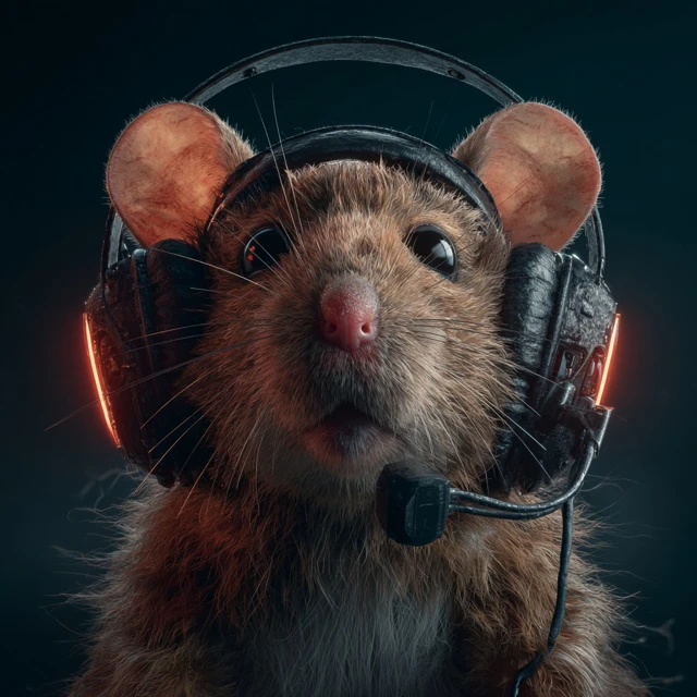 Mouse Gamer Adorable Mouse Wearing a Headset