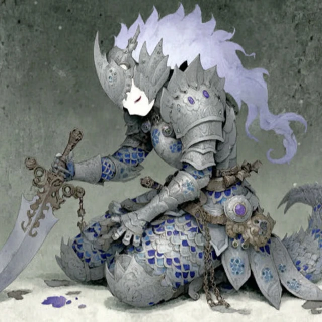 Merfolk Warrior Repairing Armor