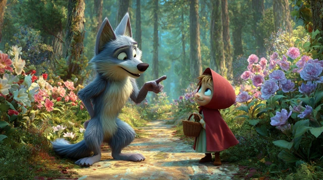 Little Red Riding Hood and the Wolf in 3D