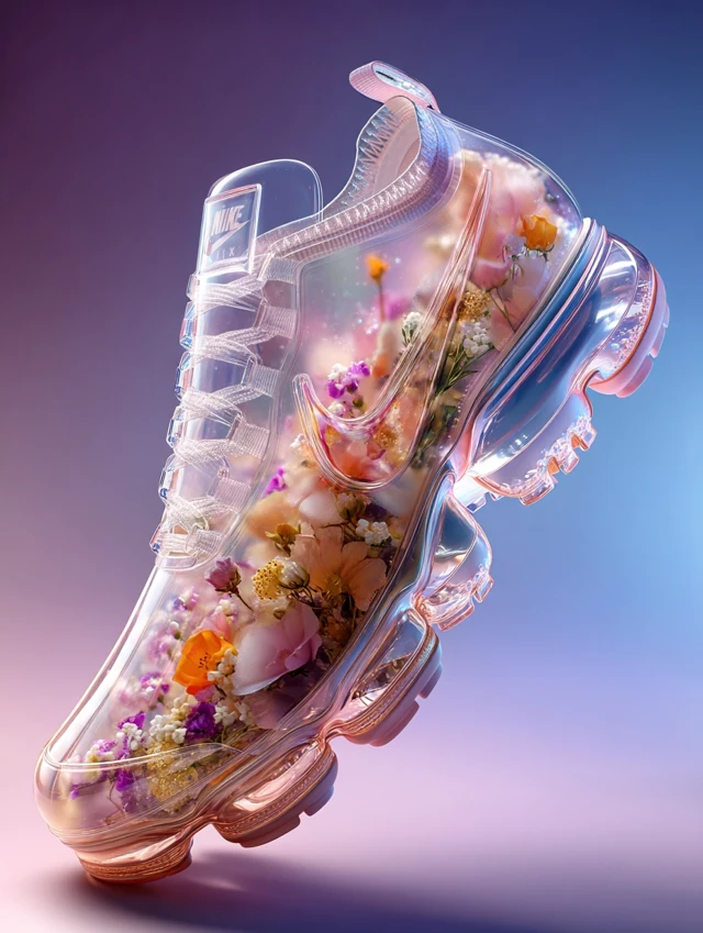 Nike Air Shoe with Flowers in Resin