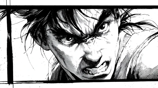 Manga Style Intense Male Character Illustration