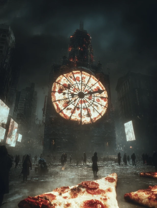 Pizza Doomsday Clock Gothic Times Square