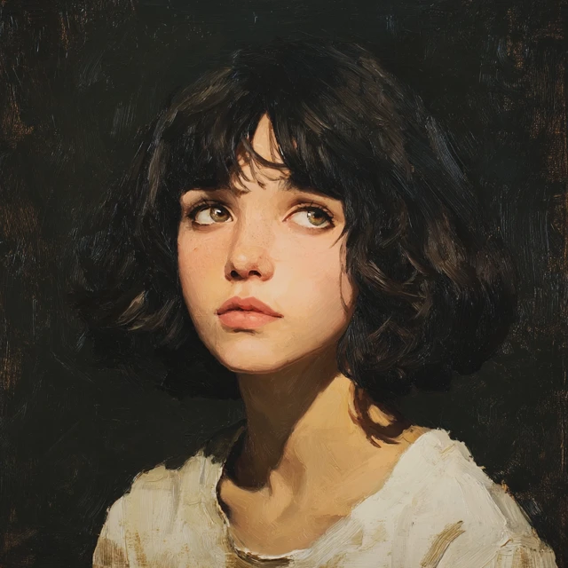 Portrait of a Young Girl Classic Art Style
