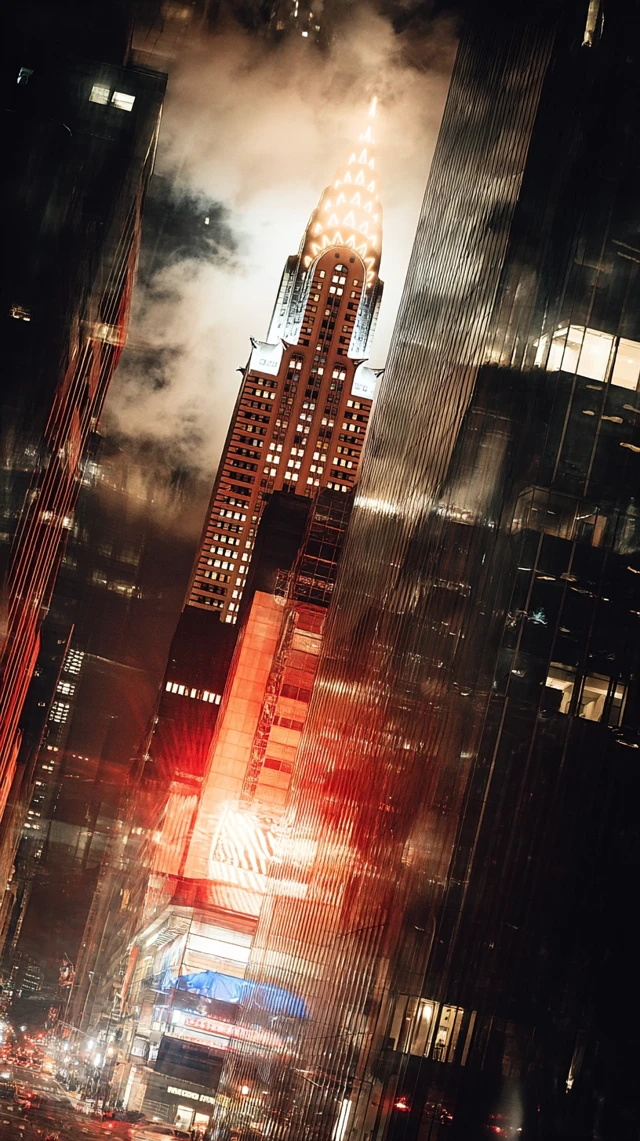 Chrysler Building at Night NYC Moody Photography